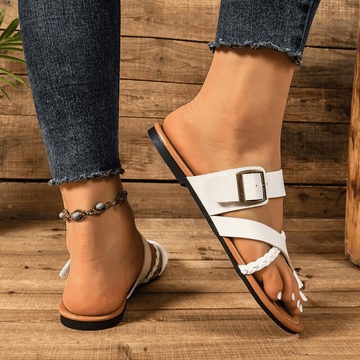 Clip-Toe Leather Sandals