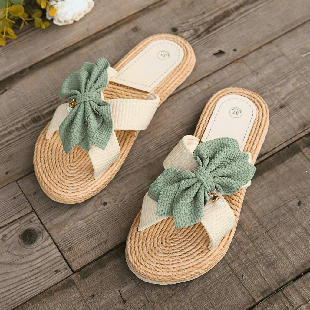 Coral Bow Summer Sandals