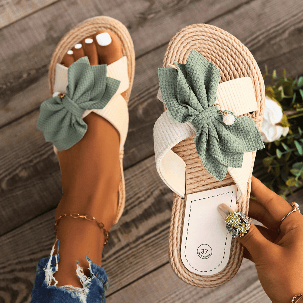 Coral Bow Summer Sandals