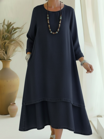 Diana | Lightweight Denim-Feel Midi Dress