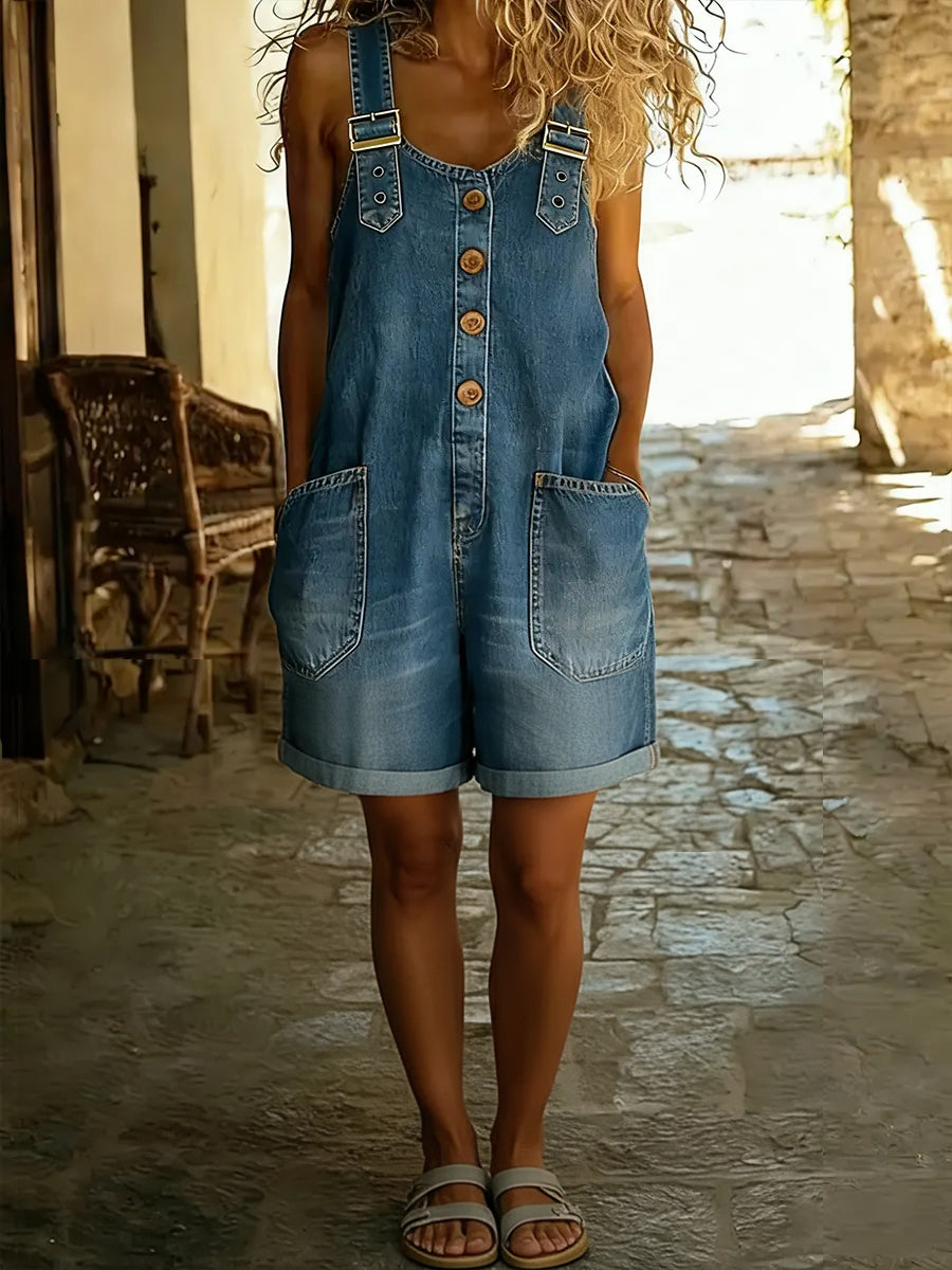 Kim | Relaxed Denim-Feel Jumpsuit