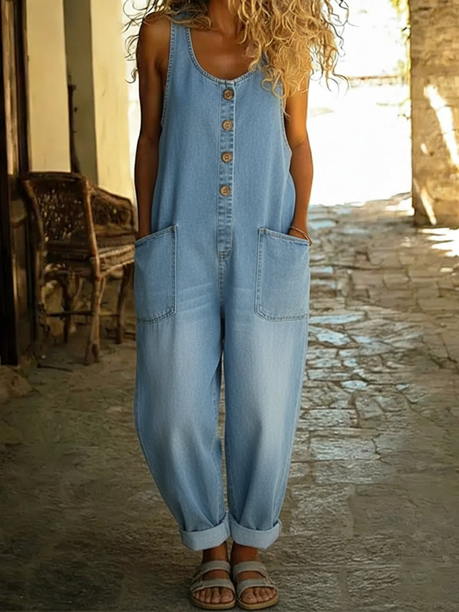 Benitte | Relaxed Denim-Feel Jumpsuit