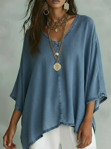 Camilla | Lightweight Denim-Feel Top