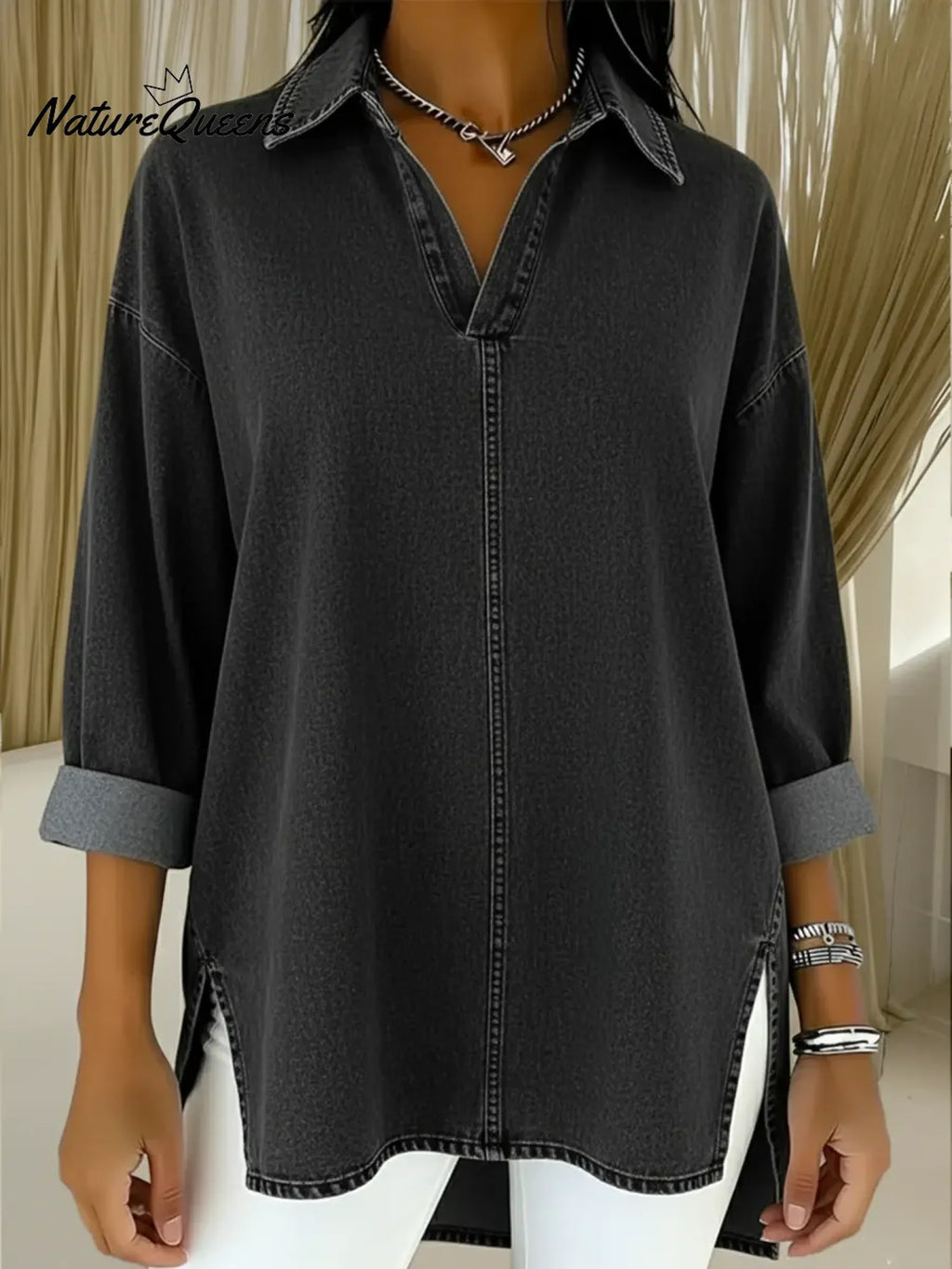 Miley | Relaxed Denim-Feel Top