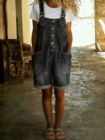 Kim | Relaxed Denim-Feel Jumpsuit