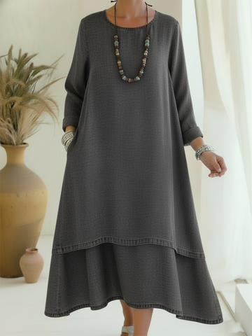 Diana | Lightweight Denim-Feel Midi Dress