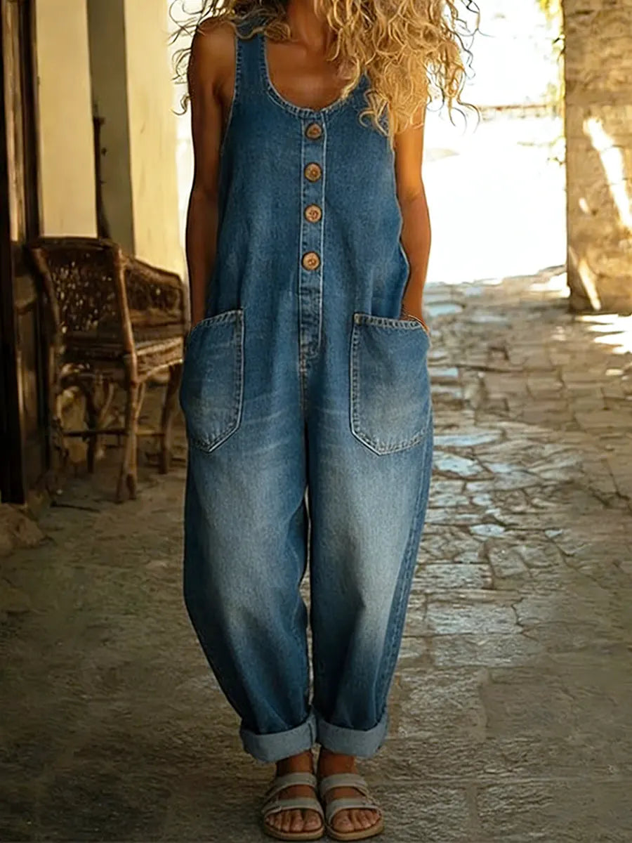 Benitte | Relaxed Denim-Feel Jumpsuit