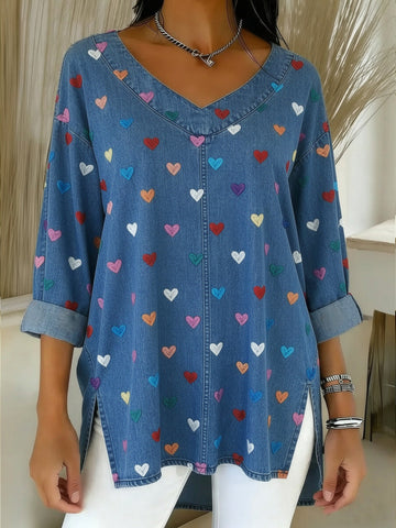 Elle | Lightweight Denim-Feel Top