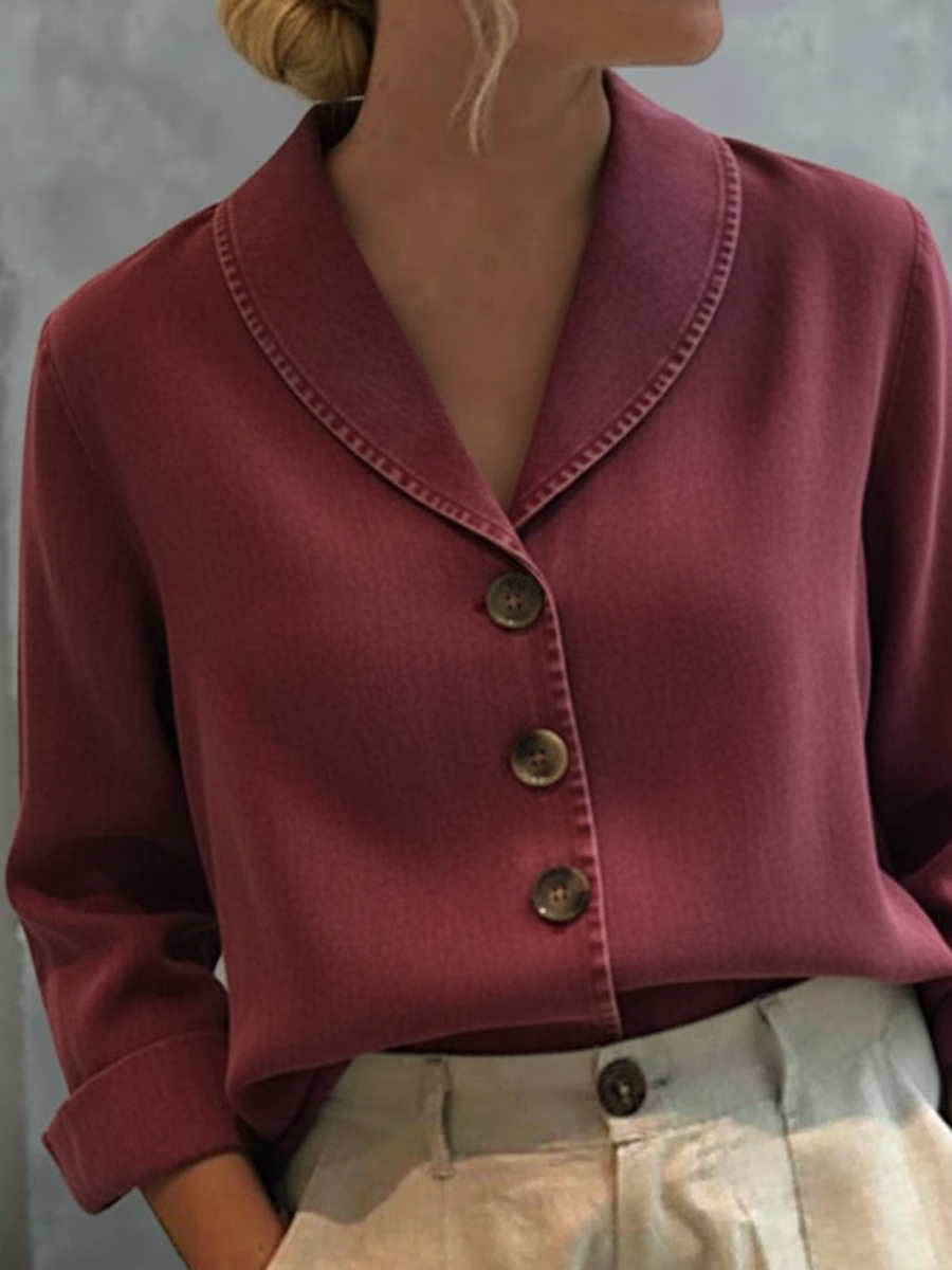 Suze | Relaxed Denim-Feel Shirt