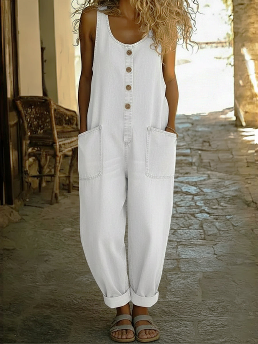 Benitte | Relaxed Denim-Feel Jumpsuit