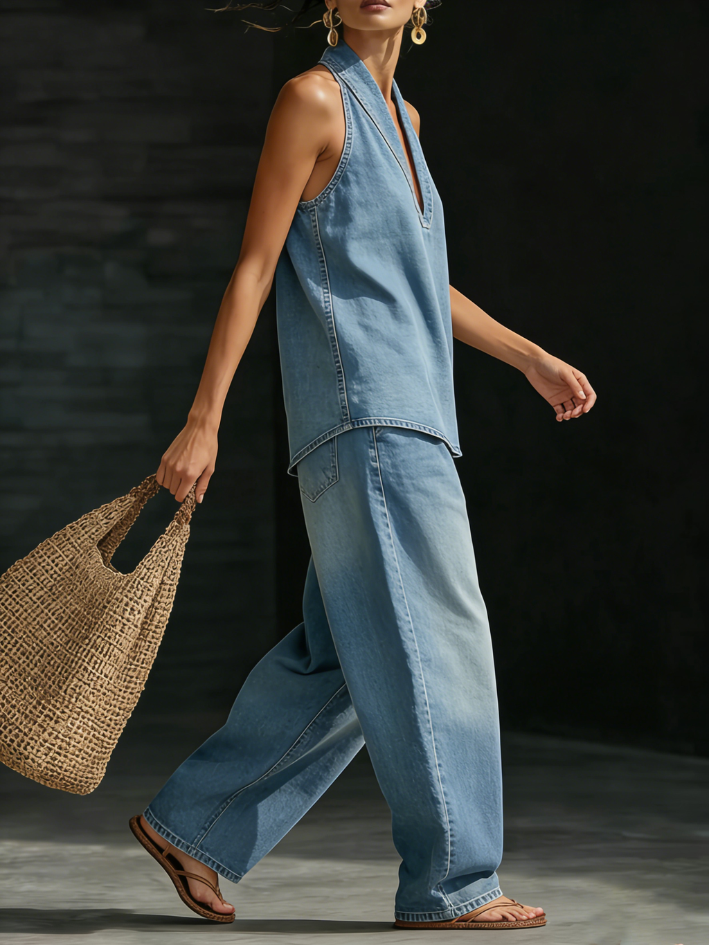 June | Relaxed Denim-Feel Set