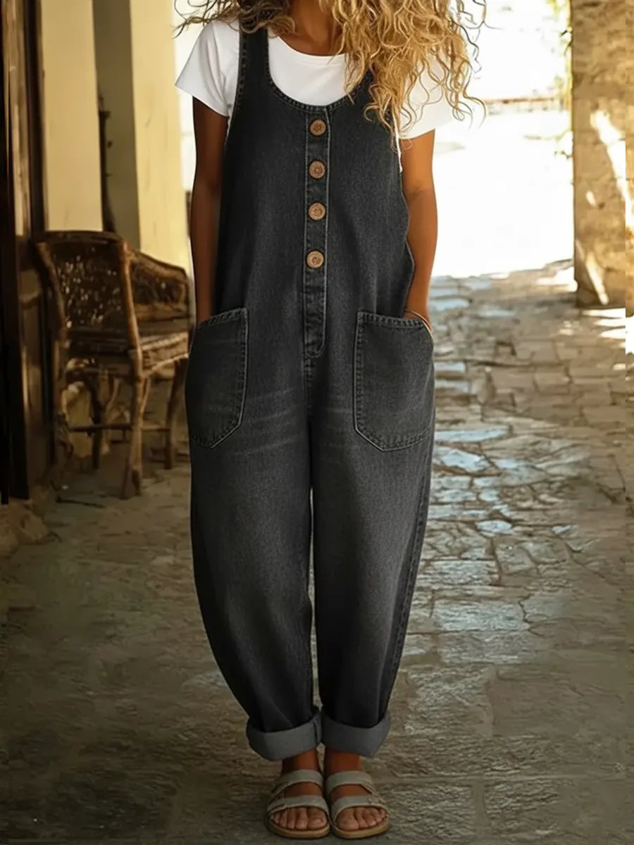 Benitte | Relaxed Denim-Feel Jumpsuit