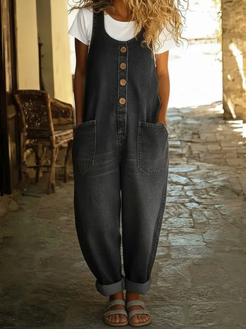 Benitte | Relaxed Denim-Feel Jumpsuit