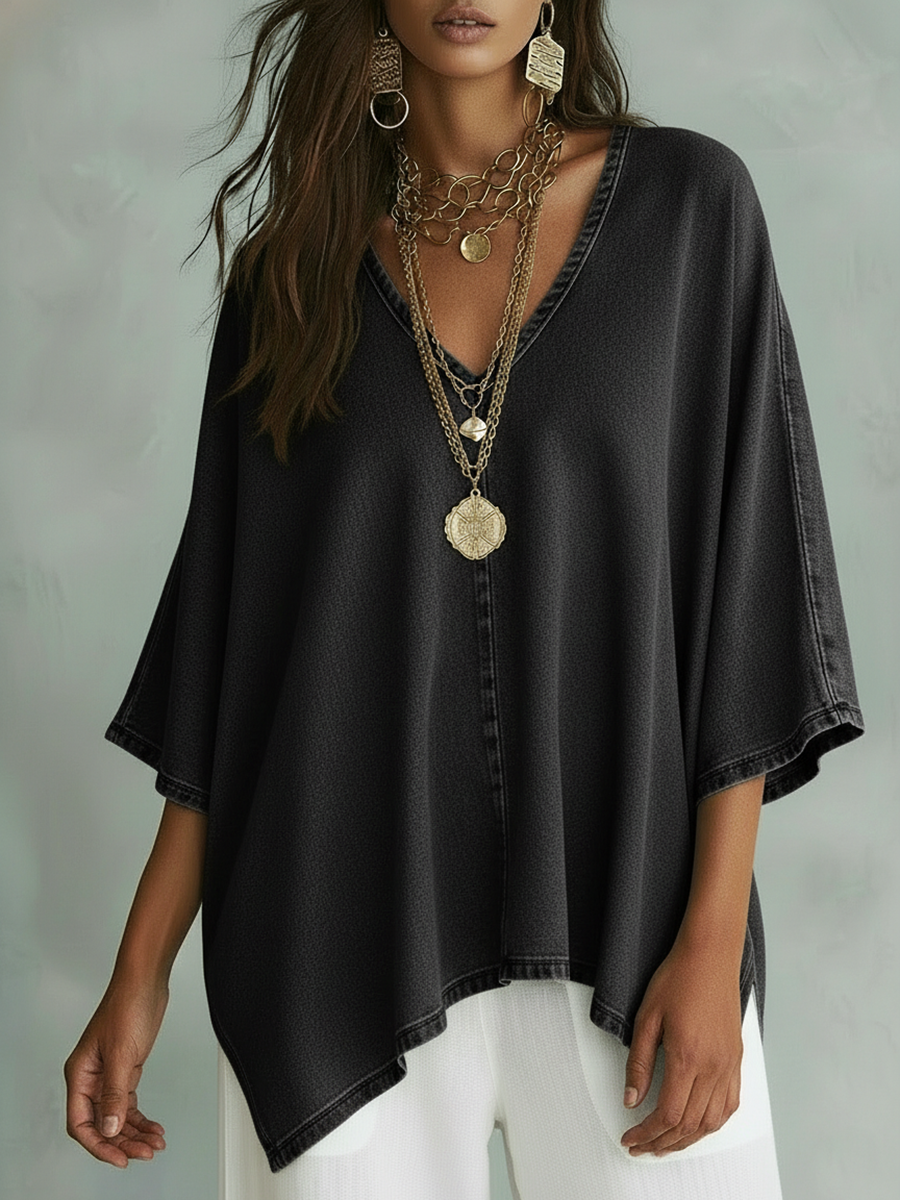 Camilla | Lightweight Denim-Feel Top