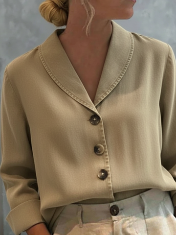Suze | Relaxed Denim-Feel Shirt