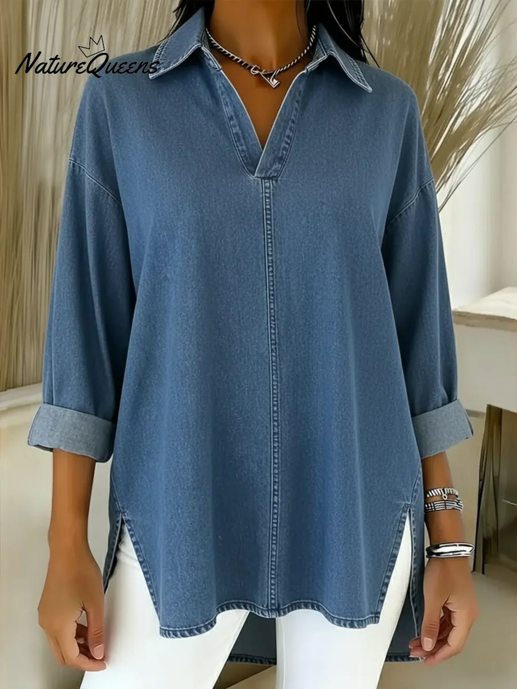 Miley | Relaxed Denim-Feel Top