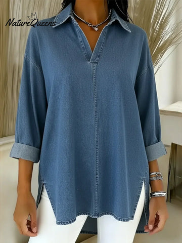 Miley | Relaxed Denim-Feel Top