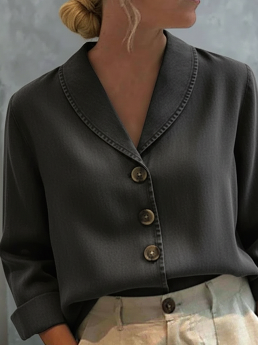 Suze | Relaxed Denim-Feel Shirt