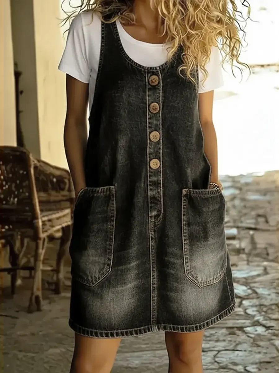 Chloe | Breathable Denim-Feel Mini Dress