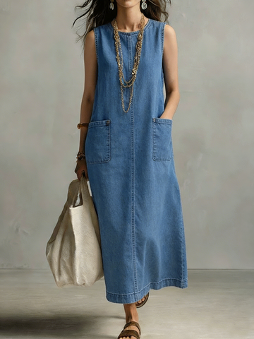 Chrissie | Lightweight Denim-Feel Dress