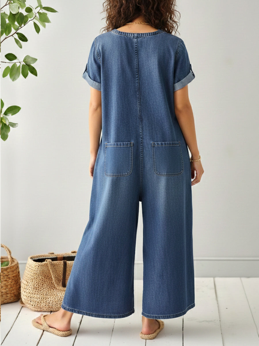 Cat | Lightweight Denim-Feel Jumpsuit